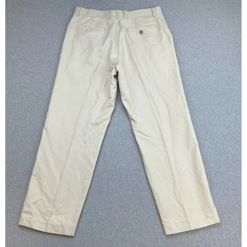 Banana Republic Pants Mens 33 x 32 Beige Cotton Beige Blend Flat Front Straight